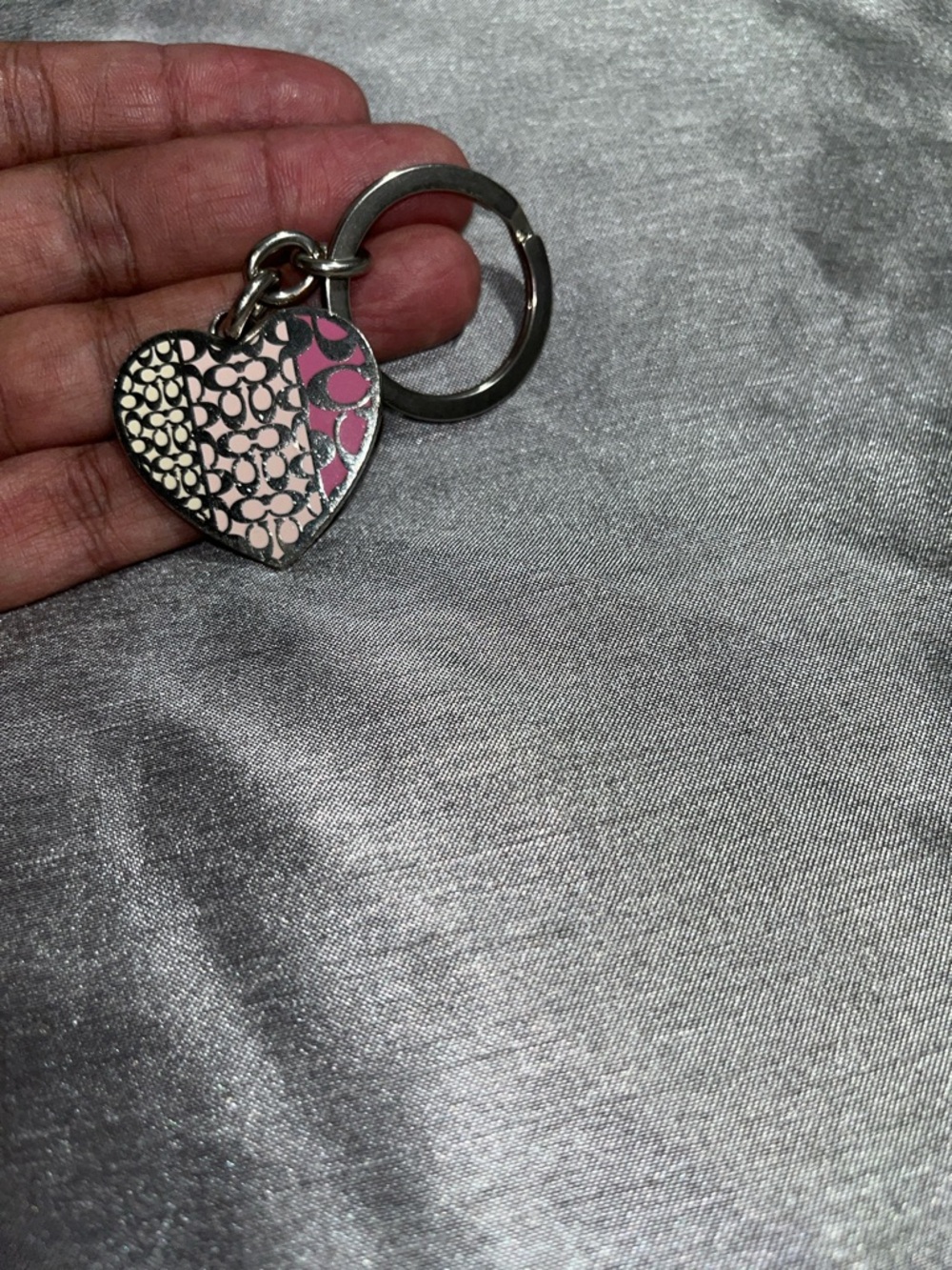 Tri-Color Heart Coach Keychain